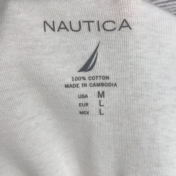 NWT Nautica White Cotton Short sleeves V-neck tee - Picture 5 of 5